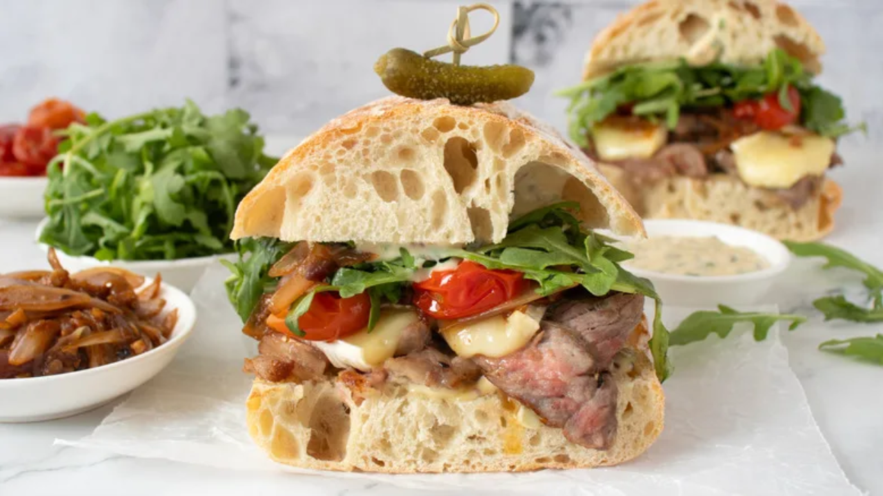 Gooey Garlic Butter Steak Sandwich Recipe